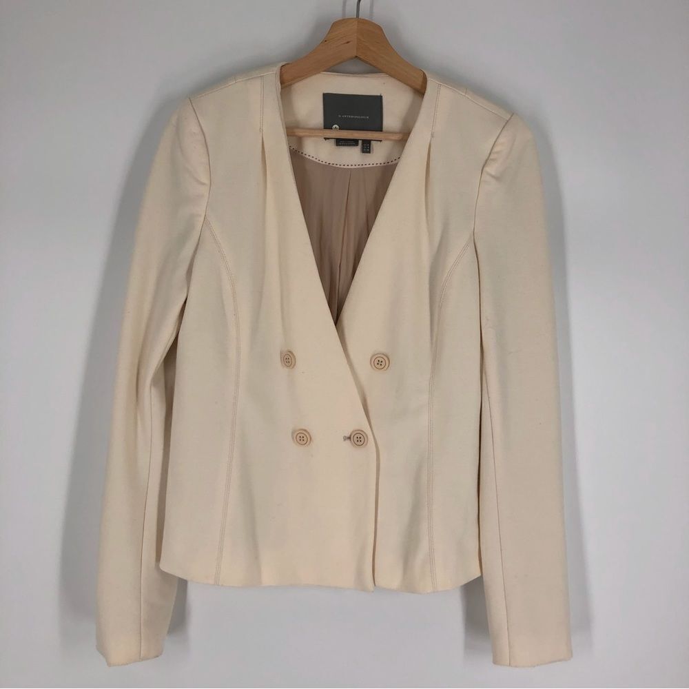 Anthropologie Cream Blazer Size 6‎